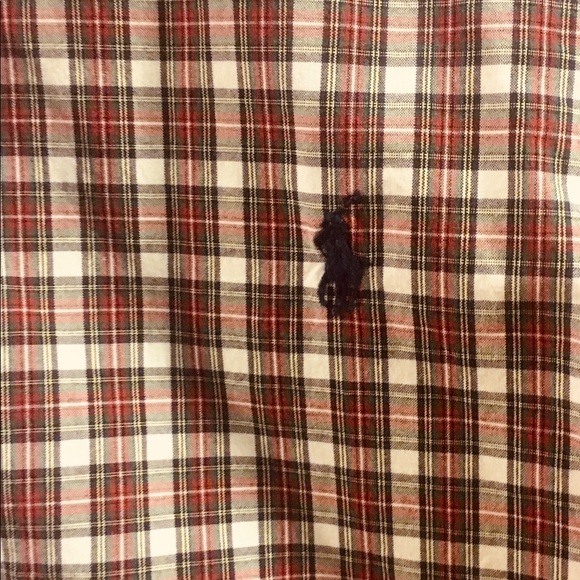 Ralph Lauren Men Red White Green Plaid Button Down - Picture 3 of 6